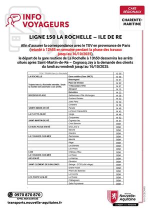 Ligne 150 Depart 13h50 Prolonge Portes