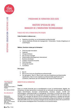 MS MIT Programme De Formation 2025/2026