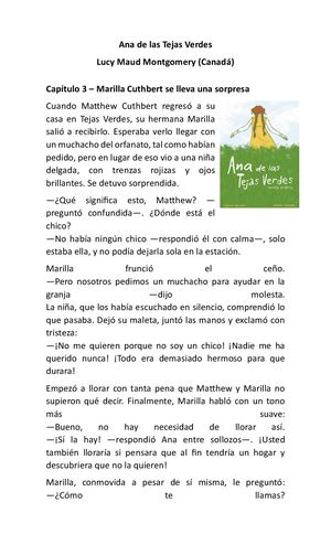 Ana De Las Tejas Verdes Texto