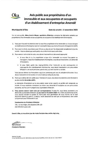 2025 10 09 - Avis oublic aux propriétaires d'un immeuble et aux occupantes et occupants d'un établissement d'entreprise Amendé