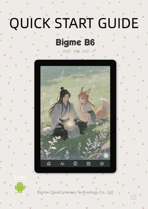 Bigme B6 Color E Ink Quick User Guide