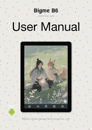 Bigme B6 Color E Reader User Manual