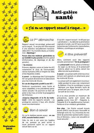Santé : j'ai eu un rapport sexuel à risque...