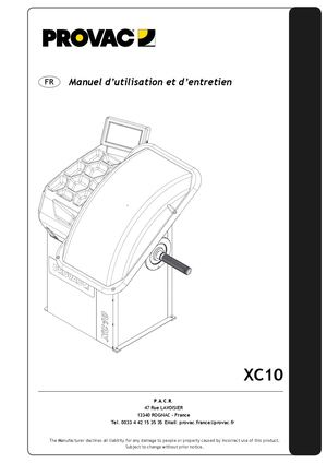MANUEL UTILISATION / ENTRETIEN XC10