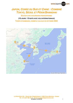 Combiné Tokyo, Séoul Et Chine (Pékin Ou Shanghai)