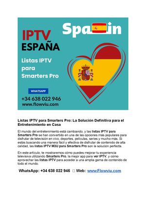 Listas IPTV para Smarters Pro: La Solución Definitiva para el Entretenimiento en Casa ????????