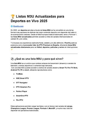 Listas M3U actualizadas para deportes en vivo