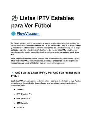 Listas IPTV estables Para ver Futbol