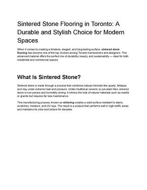 Sintered Stone Flooring In Toronto