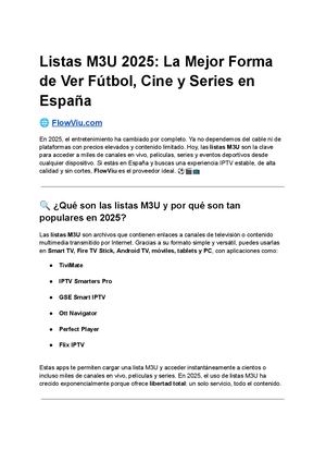 Listas M3U 2025: La Mejor Forma de Ver Fútbol, Cine y Series en España