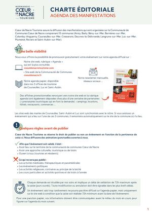 Charte Agenda des Manifestations