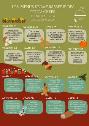 Menus "La Table Des P'tits Chefs"
