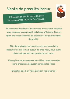 Vente de produits locaux APE