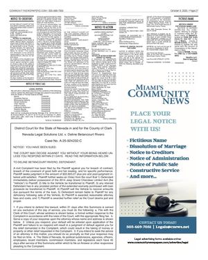 Thursday Legals 10 9 25