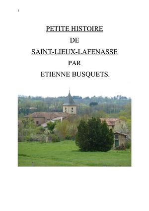 Petite Histoire De Saint Lieux Lafenasse