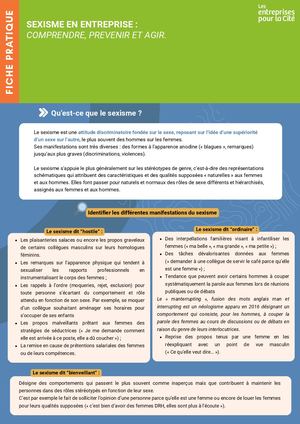 ©2025 LesentreprisespourlaCité. Fiche pratique - Egalite Professionnelle : Sexisme En Entreprise