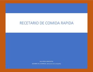 Recetario de comida rapida