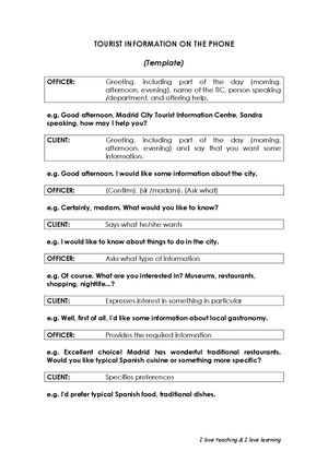 Tourist Information On The Phone