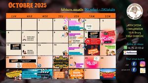 Calendrier Octobre 2025