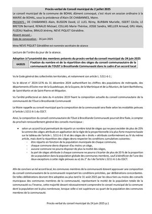 Compte Rendu De Conseil Du 02 07 2025