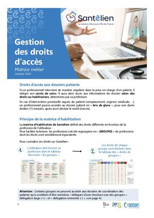 Gestion des droits d'accès Santelien