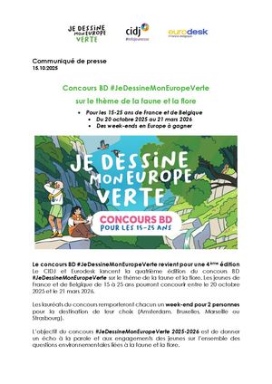 CP Je Dessine Mon Europe Verte CIDJ 2025