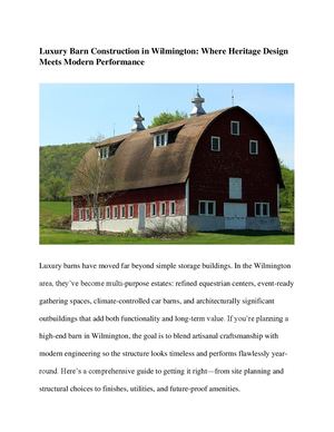 Luxury Barn Construction In Wilmington