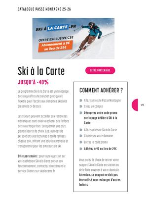Ski à La Carte TARIFS 25-26