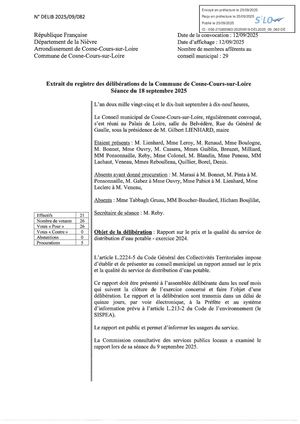 Délibérations - 18 septembre 2025