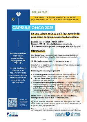 Programme Capsule Onco 2025 AP-HP 23 Octobre 2025