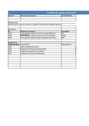 Plantilla Sprint Planning Scrum