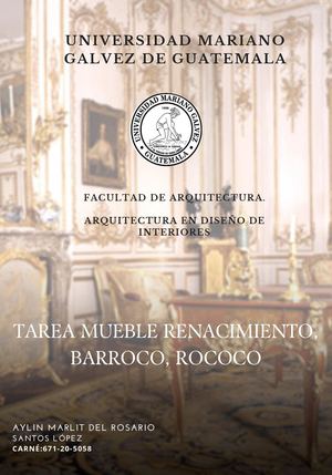 Mueble Renacimiento, Barroco, Rococo