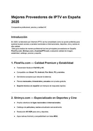 Mejores Proveedores de IPTV en España 2025 ???? | Comparativa Profesional, Calidad 4K y Precios