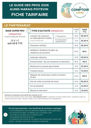 Fiche Tarifaire 2026