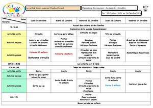Planning maternel Perrault Toussaint 2025
