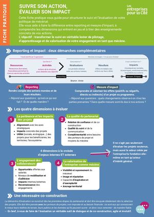 ©2025 Lesentreprisespourla Cité. Fiche Pratique - Suivre Son Action, évaluer Son Impact