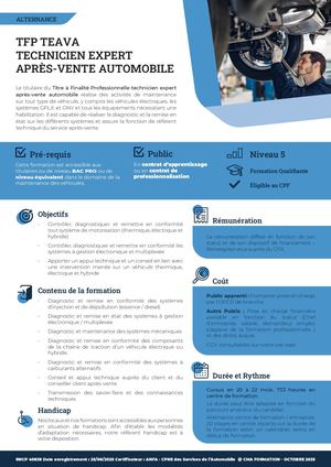 TFP TEAVA - Technicien expert après-vente automobile