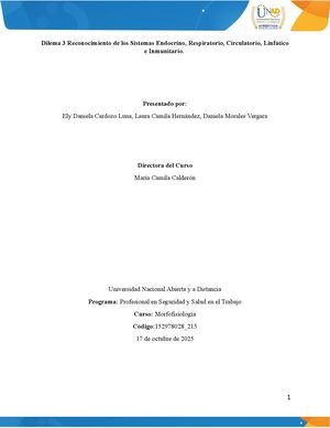 Dilema 3 Reconocimiento De Sistemas Endocrino, Respiratorio, Circulatorio, Linfático e Inmunitario