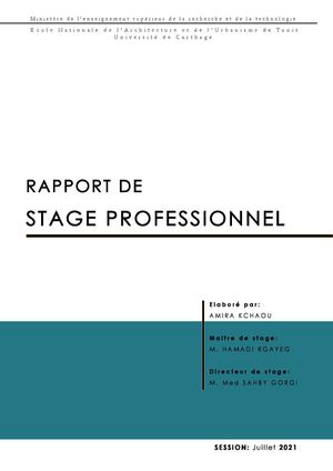 Rapport De Stage Professionnel Amira Kchaou Compressé