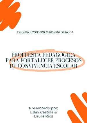 “Propuesta pedagógica para fortalecer procesos de convivencia escolar en el Colegio Howard Gardner School