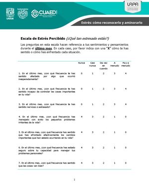 Escala De Estrés Percibido