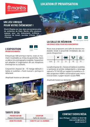 Location d'espace Maréis 2026