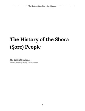 The History Of The Shora (Shore) People