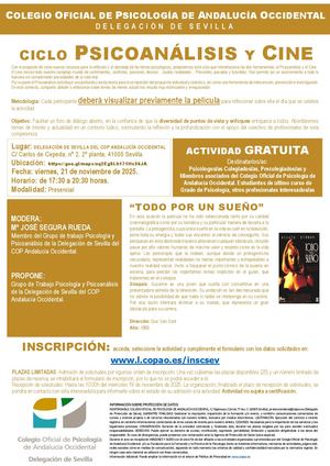 2025 11 21 Ciclo Psicoanálisis Y Cine Todo Por Un Sueño