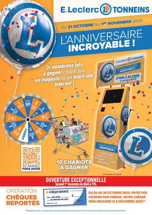 E.Leclerc Tonneins - Anniversaire 2025 du 21/10 au 01/11/25