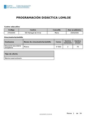 Programación didáctica Música 3 ESO 2025/2026