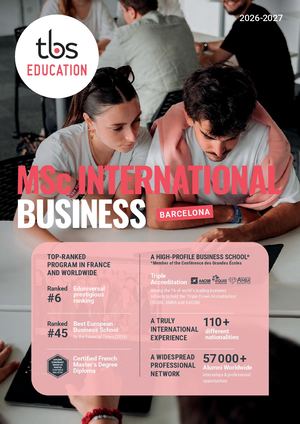 Tbs Education Msc International Business (Barcelona) 2025