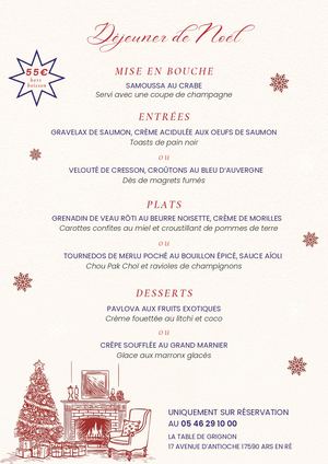 Déjeuner de Noël - Restaurant La Table de Grignon