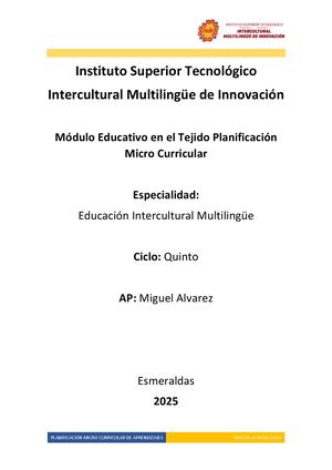 Modulo Planificación Micro Curricular 5to Ciclo 2025