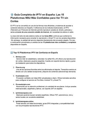 Guía Completa De Iptv En España Las 15 Plataformas M3u Más Confiables Para Ver Tv Sin Cortes